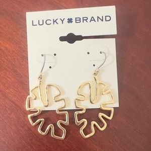 Lucky Brand Monstera Leaf Drop Earrings